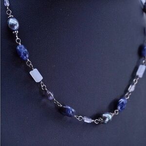 16”, Silpada sodalite blue lace chalcedony pearl